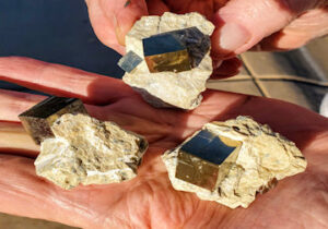 pyrite crystal cubes